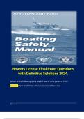 Boaters License Final Exam Questions with Definitive Solutions 2024.