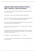 Florida Traffic School Online (4-Hour BDI) - Section 1 Quiz & Answers