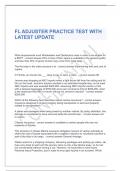 FL ADJUSTER PRACTICE TEST WITH LATEST UPDATE