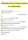 Florida Basic Recruit Training Corrections Ch. 3 Officer Safety Newest Questions and Answers (Verified Answers)