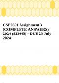 CSP2601 Assignment 3 (COMPLETE ANSWERS) 2024 (823645) - DUE 25 July 2024