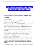 PPN 101 READINGS EXAM WITH QUESTIONS AND ANSWERS