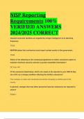 NISP Reporting Requirements 100%  VERIFIED ANSWERS  2024/2025 CORRECT