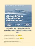 NJ Boating Test Containing Over 60 Questions with Certified Solutions 2024-2025. 