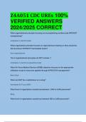 BEST ANSWERS Z4A051 CDC UREs 100%  VERIFIED ANSWERS  2024/2025 CORRECT