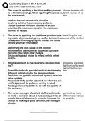 Leadership Exam 1 Ch. 1-6, 13, 20 Exam Questions And Answers 