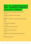 BEST REVIEW ESCO Air Conditioning Exam 100% VERIFIED ANSWERS  2024/2025 CORRECT