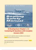 NJ Boating Exam Chapter's 1-6 Containing 85 Questions with Complete Answers 2024