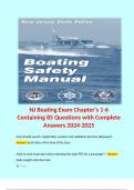 NJ Boating Exam Chapter's 1-6 Containing 85 Questions with Complete Answers 2024-2025. 