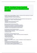 CTCM - Certified Texas Contract Management Exam Questions and Answers- Graded A