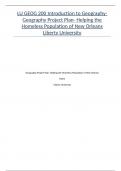 LU GEOG 200 Introduction to Geography- Geography Project Plan- Helping the Homeless Population of New Orleans Liberty University