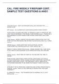 CAL. FIRE WEEKLY FIREPUMP CERT. SAMPLE TEST (this is a sample test for getting your certification to do weekly fire pump testing for high rise buildings) QUESTIONS & ANS!!