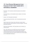 1C- Crop Disease Management Iowa Pesticide STUDY TEST GUIDE WITH RATIONALE ANSWERS