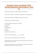 Backflow Tester and Repair TEST Revised Questions and Answers / Sure A+