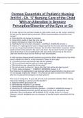 Carman Essentials of Pediatric Nursing 3rd Ed - Ch. 17 Nursing Care of the Child With an Alteration in Sensory Perception/Disorder of the Eyes or E/2024