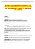 SUMMARY VISUALIZING HUMAN GEOGRAPHY AT HOME IN A DIVERSE WORLD 2ND EDITION LECTURE 1-32 TUTORIAL WORK 1-16 EXAM 1-3 QUESTIONS AND ANSWERS 