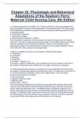 Chapter 22: Physiologic and Behavioral  Adaptations of the Newborn Perry:  Maternal Child Nursing Care, 6th Editio