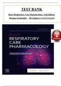 Test Bank for Rau’s Respiratory Care Pharmacology 11th Edition by Douglas Gardenhire, ISBN: 9780323871556, All 23 Chapters Covered, Verified Latest Edition