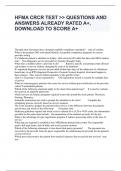 HFMA CRCR TEST >> QUESTIONS AND ANSWERS ALREADY RATED A+, DOWNLOAD TO SCORE A+