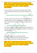 NUR 2571 Professional Nursing II Final Exam Questions And Answers Best Rated A+ Assured Success Latest Update 2022/2023