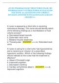 ATI RN PHARMACOLOGY PROCTORED EXAM /RN  PHARMACOLOGY ATI PROCTORED ACTUAL EXAM  TEST BANK 200 QUESTIONS AND CORRECT  DETAILED ANSWERS WITH RATIONALES ALREADY  GRADED A+.
