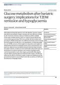 Glucose metabolism after bariatric surgery.