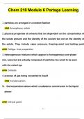 Module 6 Portage Learning Chem 210 (QUESTIONS WITH 100% CORRECT ANSWERS ) (2024 / 2025) (Verified by Experts)