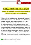 NR 601 Care of the Mature Adults Final Exam 2024 Expected Questions & Revised Correct Answers. (2024 / 2025) 100% Guarantee Pass