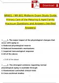 NR 601 Midterm Exam Care of the Mature Adults 2024 / 2025 Expected Questions and Answers STUDY BUNDLE (COMPLETE PACKAGE)