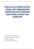 HVAC Pretest BOMA ACTUAL  EXAM| TEST PREPARATION  QUESTIONS WITH VERIFIED  SOLUTIONS| LATEST AND  COMPLETE