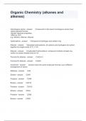 Organic Chemistry (alkanes and alkenes) Questions with correct Answers 