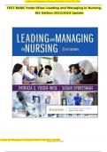 TEST BANK Yoder-Wise: Leading and Managing in Nursing, 8th Edition 2023/2024 Update