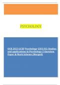 OCR 2023 GCSE Psychology J203/02: Studies and applications in Psychology 2 Question Paper & Mark Scheme (Merged)