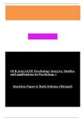 OCR 2023 GCSE Psychology J203/01: Studies and applications in Psychology 1   Question Paper & Mark Scheme (Merged)