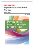 Test Bank for Psychiatric-Mental Health Nursing 8th Edition by Sheila L. Videbeck