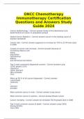 ONCC Chemotherapy Immunotherapy Certification Questions and Answers Study Guide 2024