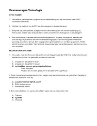 Examenvragen Toxicologie 2015