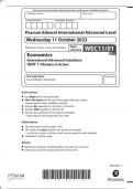 PEARSON EDEXCEL A LEVEL/AS LEVEL ECONOMICS PAPER 1 2023 (WEC11/01: Markets in Action)