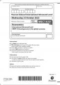 PEARSON EDEXCEL A LEVEL ECONOMICS PAPER 4 2023 (WEC14/01/04:Developments in the global economy)