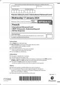 PEARSON EDEXCEL A LEVEL FRENCH PAPER 4 2024 (WFR04/01:Research, Understanding and Written Response)