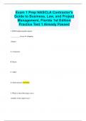 Exam 1 Prep NASCLA Contractor's Guide to Business, Law, and Project Management, Florida 1st Edition Practice Test 1 Already Passed