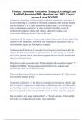 Florida Community Association Manager Licensing Exam Real Self-Assessment 500+ Questions and 100% Correct Answers Latest 2024/2025 Rated A+