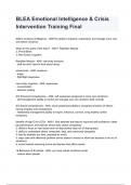 BLEA Emotional Intelligence & Crisis Intervention Training Final questions and answers graded A+ by experts 2024/2025