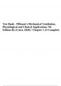 Test Bank For Pilbeam’s Mechanical Ventilation, Physiological and Clinical Applications 7th Edition By (Cairo, 2020) Chapter 1-23 Complete.