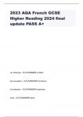 2023 AQA French GCSE Higher Reading 2024 final update PASS A+