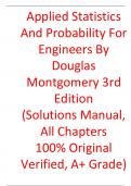 Solutions Manual For Applied Statistics And Probability For Engineers 3rd Edition By Douglas, George C. Runger,  Montgomery 