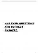 NHA EXAM QUESTIONS AND CORRECT ANSWERS.