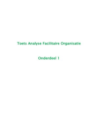 Analyse facilitaire organisatie