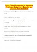 C211 - Global Economics for Managers  Final Exam Elaboration |Question and  Answers| 2024-2025 Study