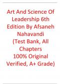 Test Bank For Art And Science Of Leadership 6th Edition By Afsaneh Nahavandi